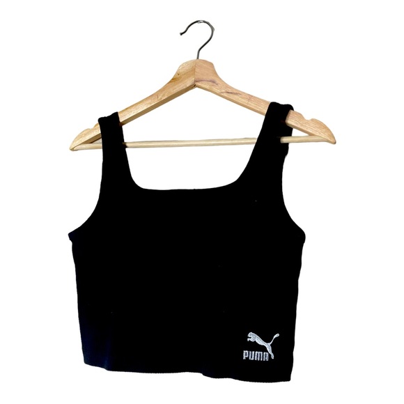 Puma Tops - Puma black ribbed crop top size L